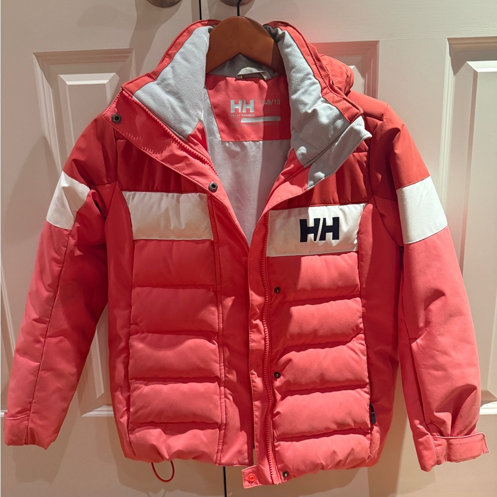Helly Hansen Kids' Coral and White Puffer Jacket
